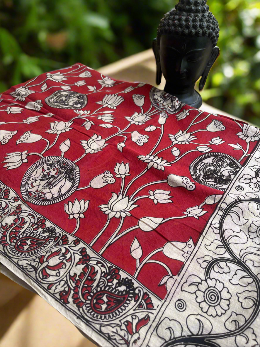 Kalamkari Mul Cotton Saree