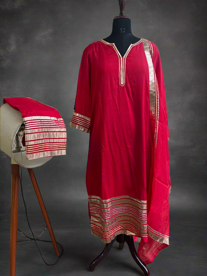 Silk Gota Kurti Set