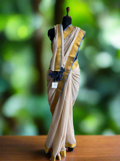 Onam Special Pure Mul Cotton Saree