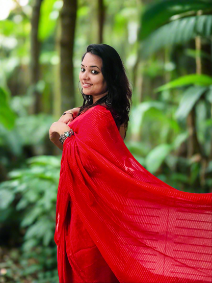 Zari Stripes Mul Cotton Saree