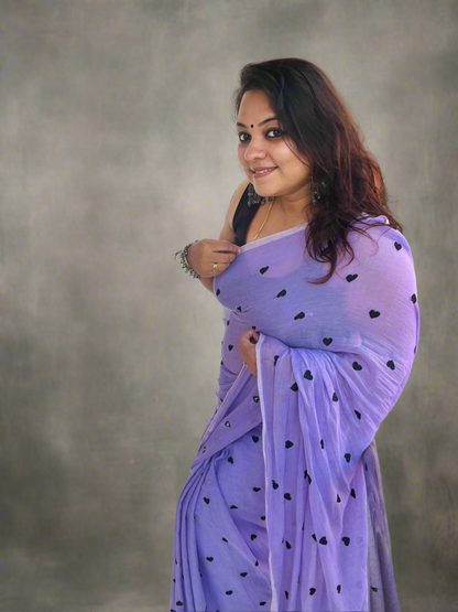 Hearts Pure Mul Cotton Saree