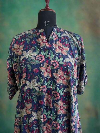 Floral Soft Cotton Kurti Top