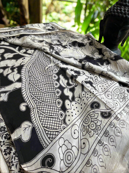Kalamkari Nellori Silk Saree