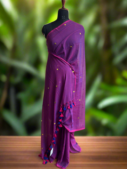 Sequins Mul Cotton Saree