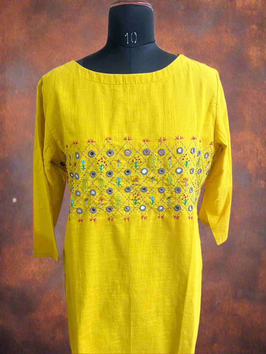 Handwork Cotton Kurti Top
