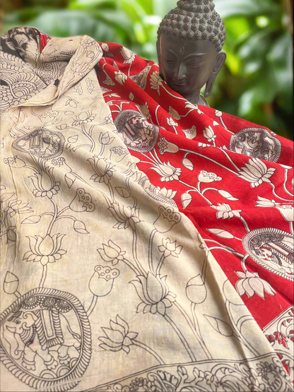 Kalamkari Mul Cotton Saree