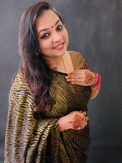 Party wear zari mul cotton saree