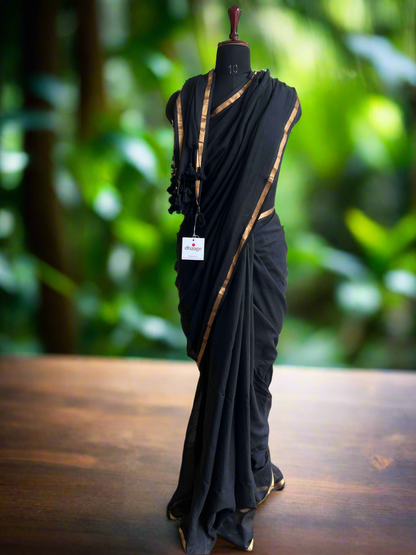 Mul Cotton Saree with zari border