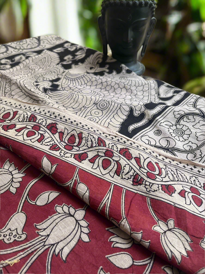 Kalamkari Mul Cotton Saree