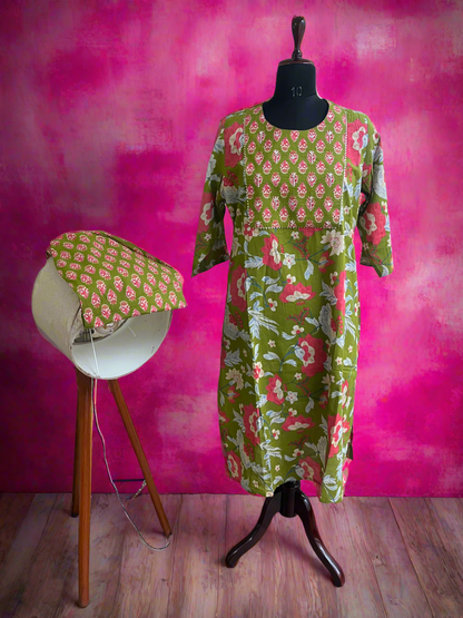 Pure Cotton handwork 2Pc kurti Set