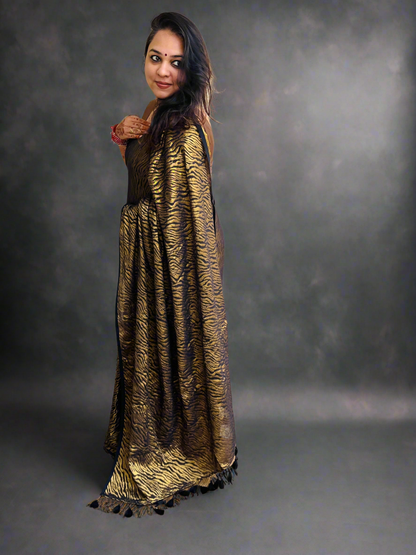 Party wear zari mul cotton saree