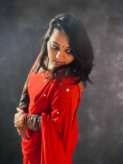 Sequin Pure Mul Cotton Saree