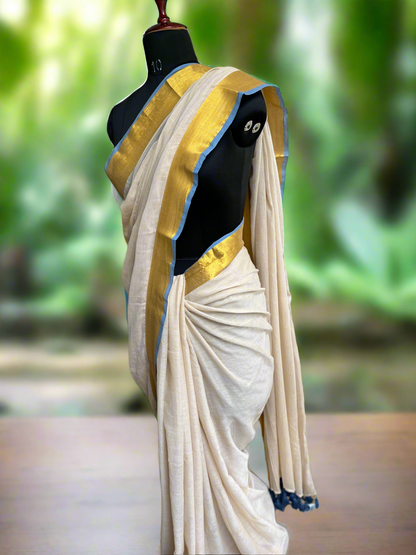 Onam Special Pure Mul Cotton Saree