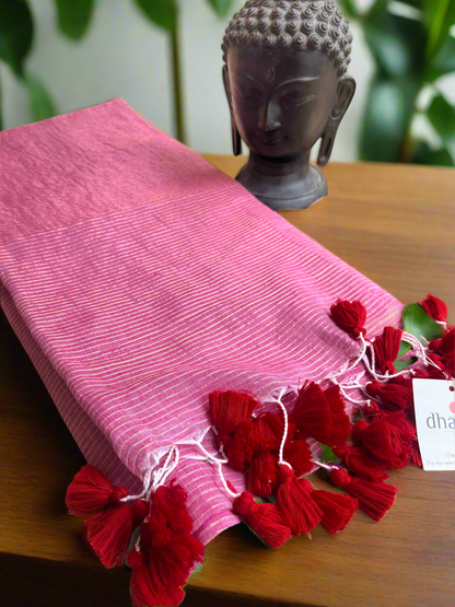 Mul Cotton Zari Stripes Saree