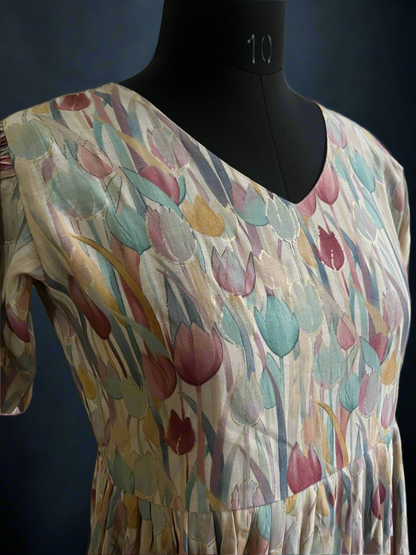 Printed Chanderi Silk Dress