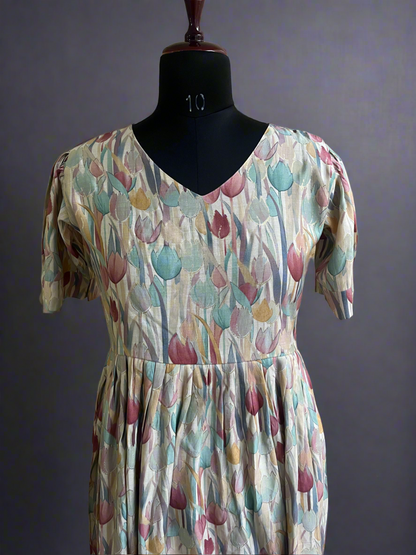 Printed Chanderi Silk Dress