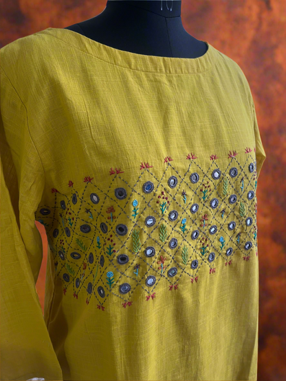 Handwork Cotton Kurti Top