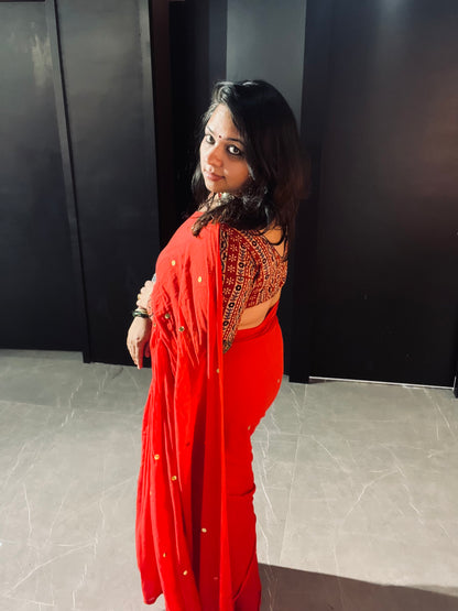 Sequin Pure Mul Cotton Saree