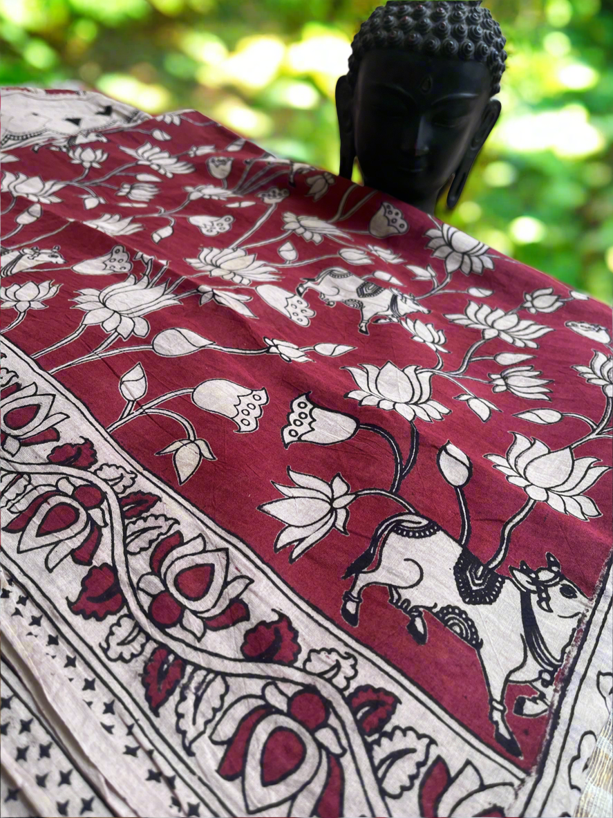 Kalamkari Mul Cotton Saree