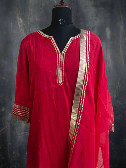 Silk Gota Kurti Set