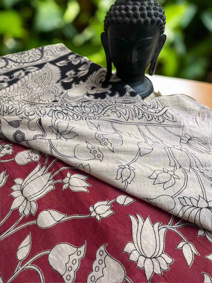 Kalamkari Mul Cotton Saree