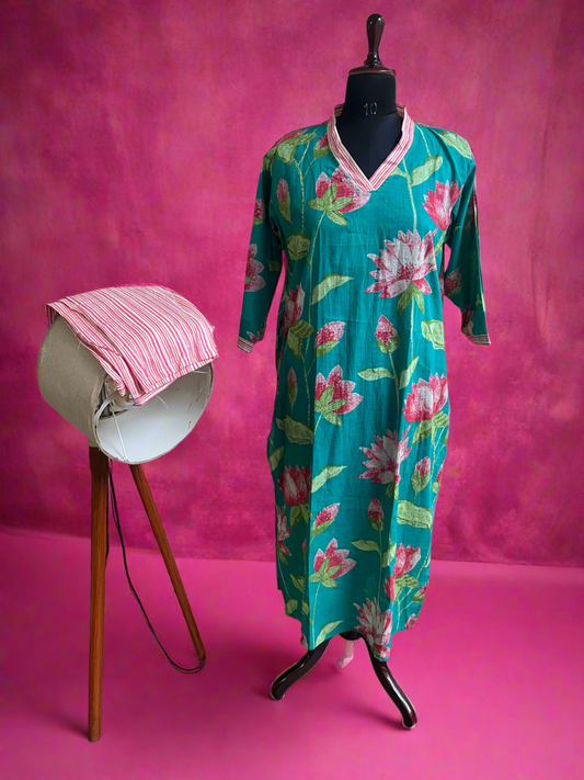 Mul Cotton 2Pc Kurti Set