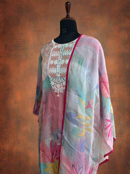 Pure Organza party wear Kurti Set