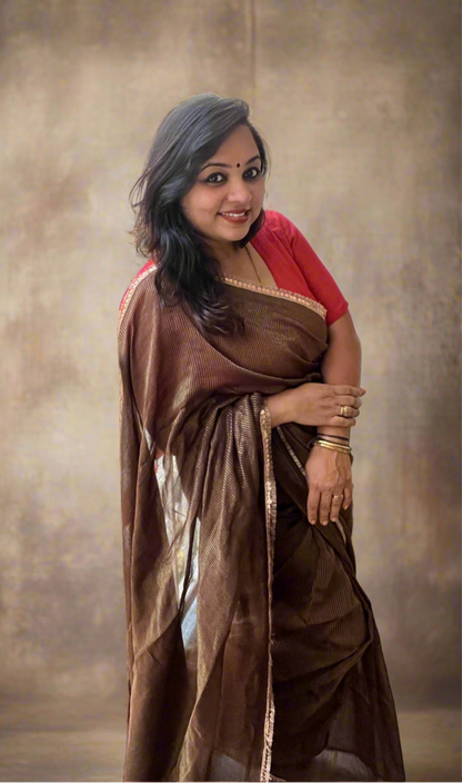 Party Wear Zari Mul Cotton Saree