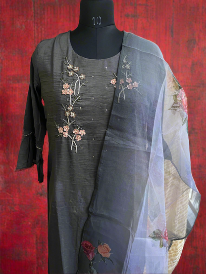 Silk Party Wear Kurti Set