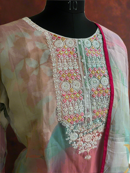 Pure Organza party wear Kurti Set