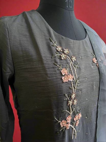 Silk Party Wear Kurti Set