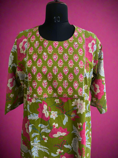 Pure Cotton handwork 2Pc kurti Set