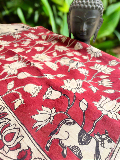 Kalamkari Mul Cotton Saree