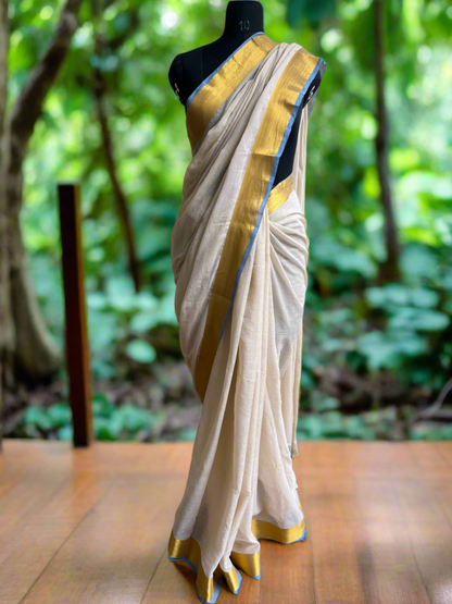 Onam Special Pure Mul Cotton Saree