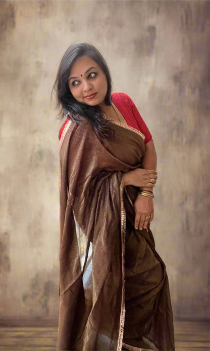 Party Wear Zari Mul Cotton Saree