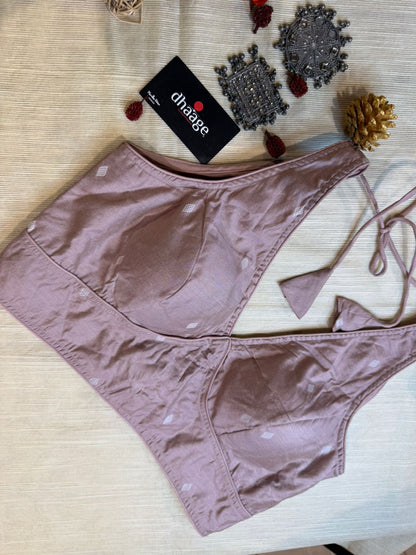 V-Cut Jamdani Silk Blouse (Padded)