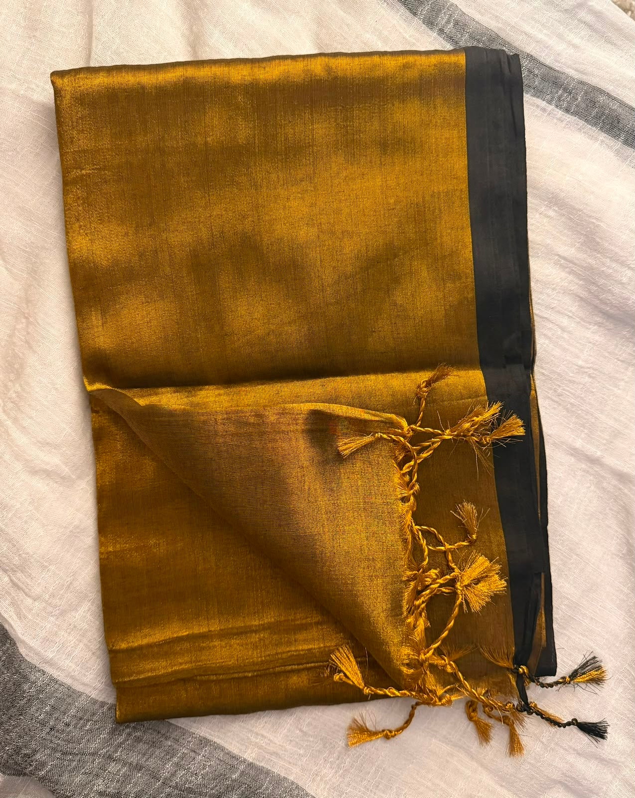 Plain Khadi tissue saree