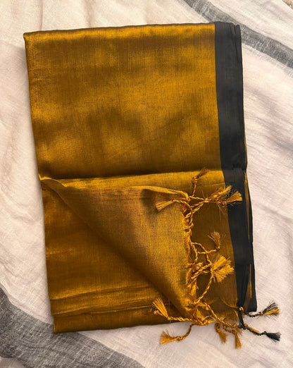 Plain Khadi tissue saree