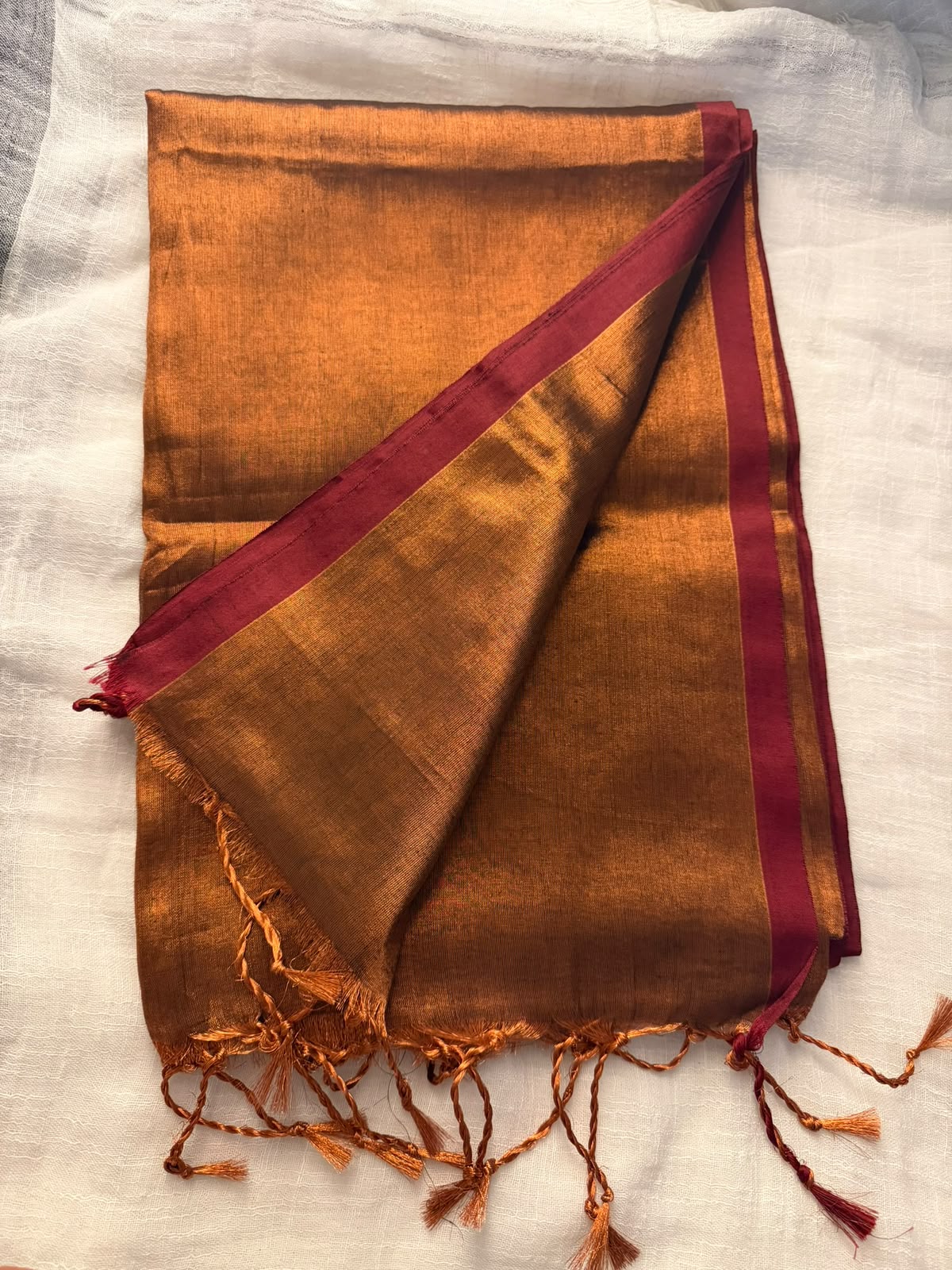 Plain Khadi tissue saree