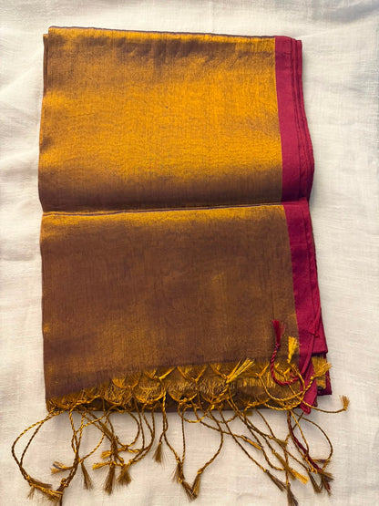 Plain Khadi tissue saree
