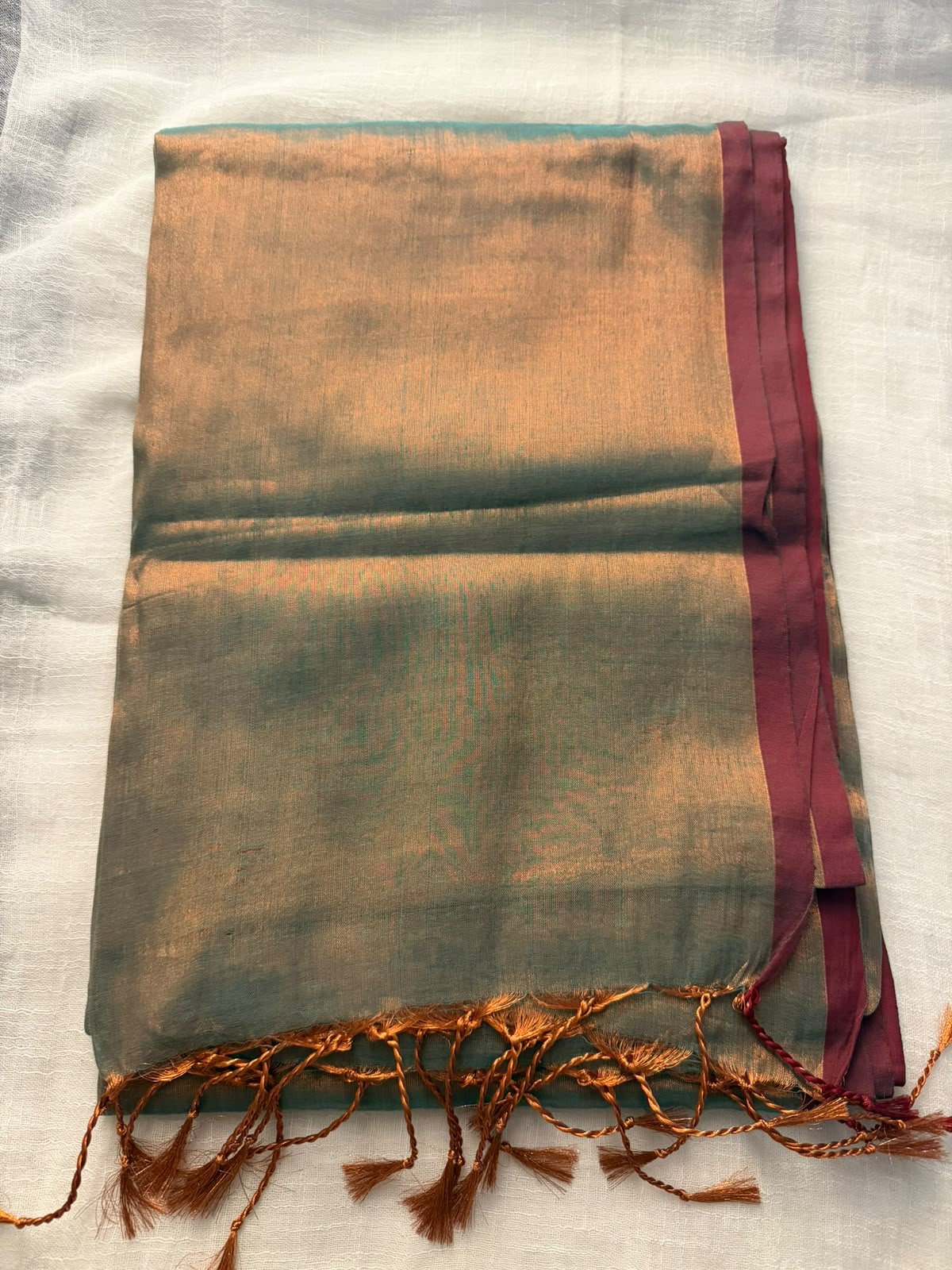 Plain Khadi tissue saree