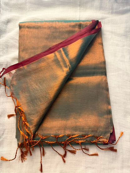 Plain Khadi tissue saree