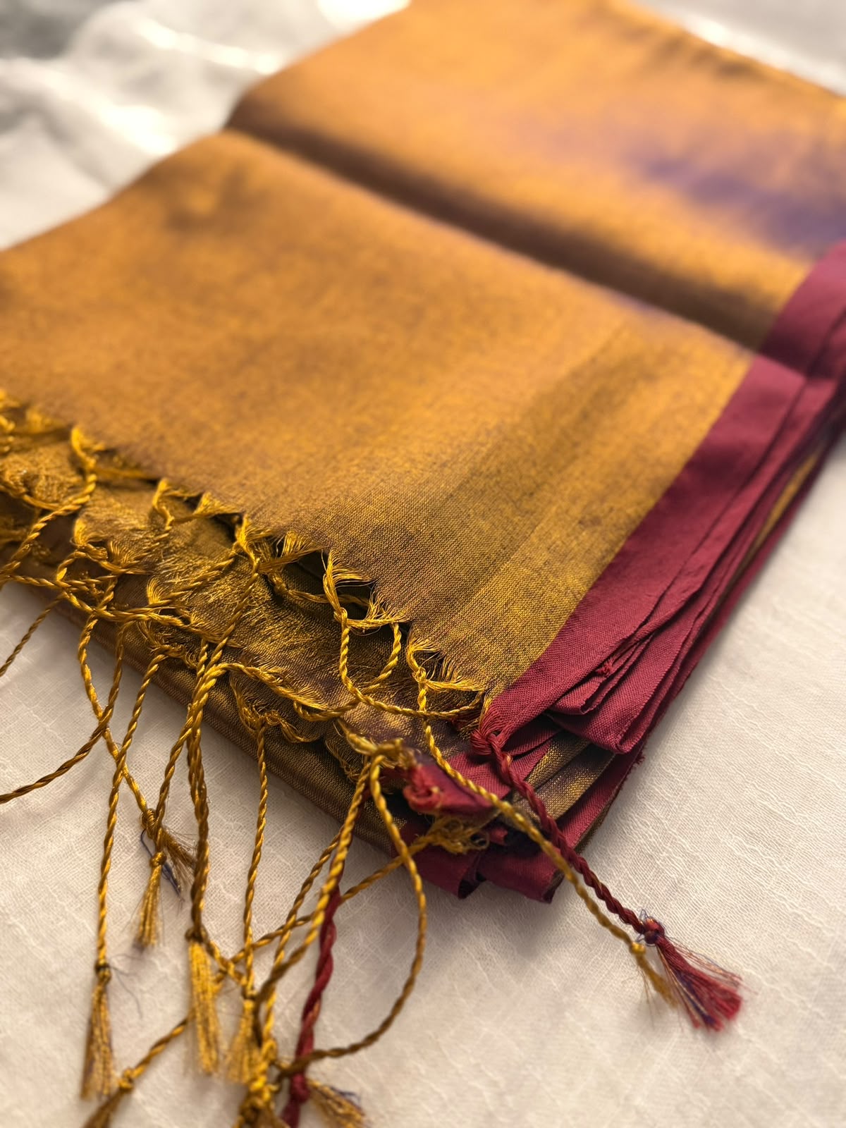 Plain Khadi tissue saree