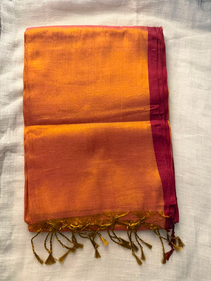 Plain Khadi tissue saree