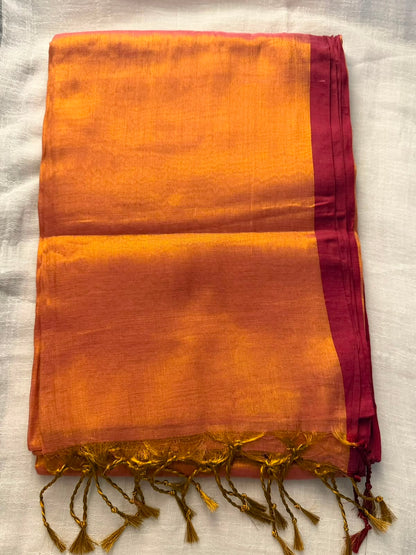 Plain Khadi tissue saree