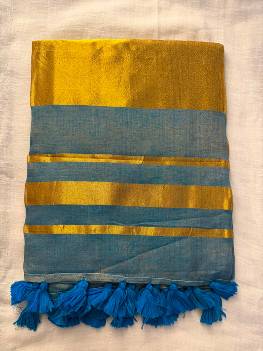 Pure Linen Tissue saree